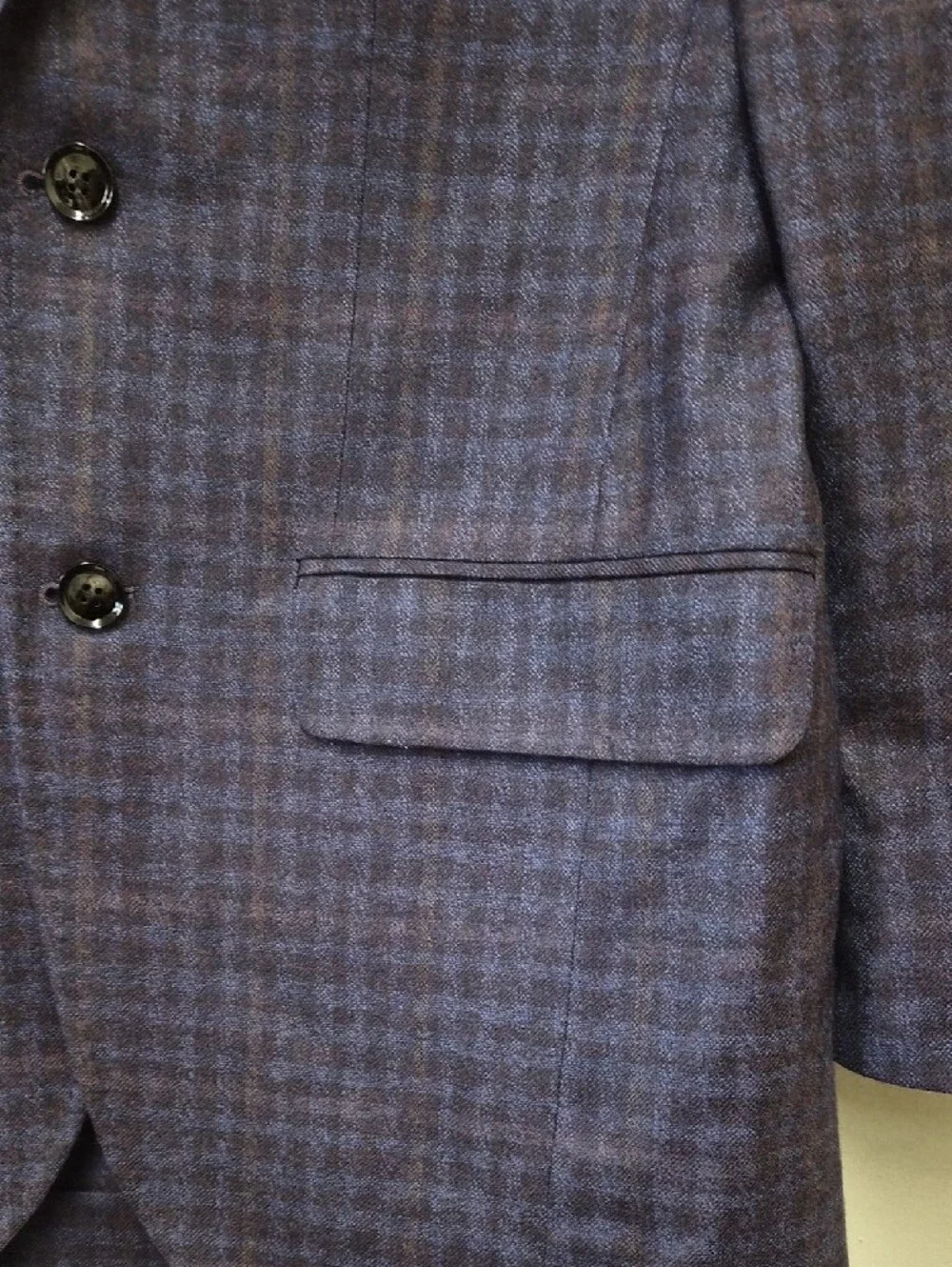 Ted Baker London Blue Checks Two-Button Sport Coat Size 46 R